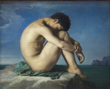 Jeune homme nu assis au bord de la mer - Hippolyte Flandrin