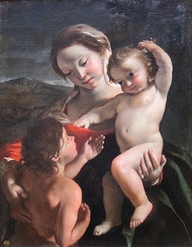 The Madonna and Child with the Infant Saint John the Baptist - Giovanni Lanfranco