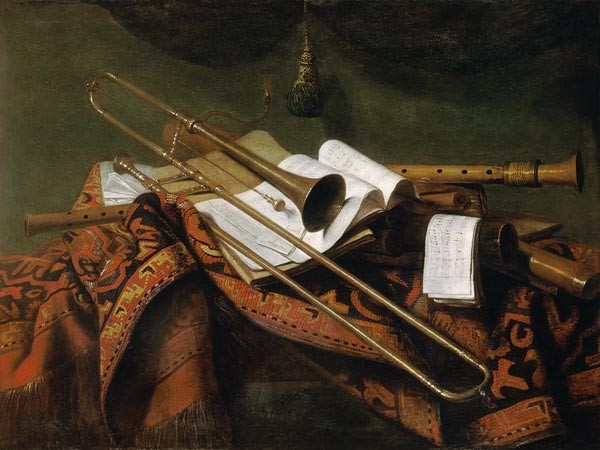 Still Leben mit Trompete und Floete - Franz Friedrich Franck