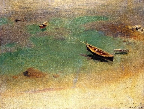 A boat in the waters of Capri - John Singer Sargent
