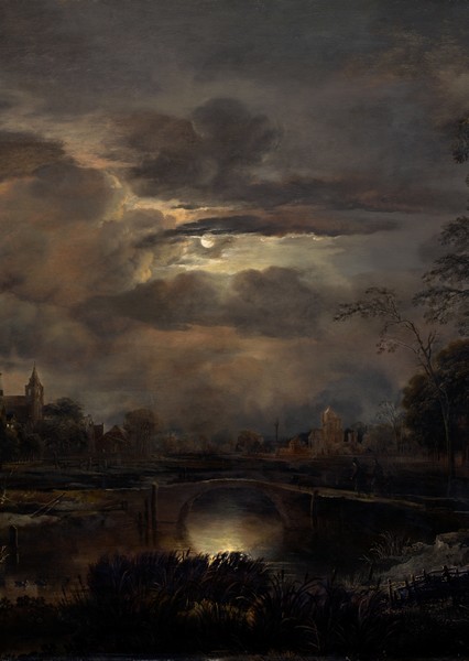 Moonlit Landscape with Bridge - Aert van der Neer  (1604–1677)