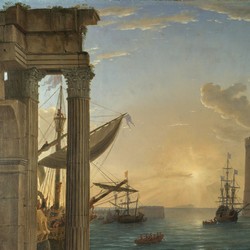 Seaport with the Embarkation of the Queen of Sheba - Claude Le Lorrain