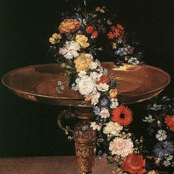 Still-Life with Garland of Flowers and Golden Tazza - Jan Brueghel the Elder