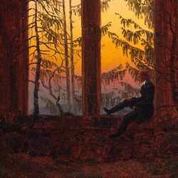Klosterruine Oybin (Der Träumer) - Caspar David Friedrich 