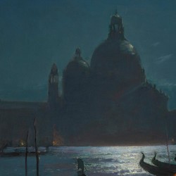 Santa Maria della Salute at Night - Constantin Westchiloff