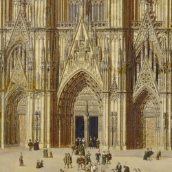 Idealansicht des Kölner Doms von Südwesten - Carl Hasenpflug